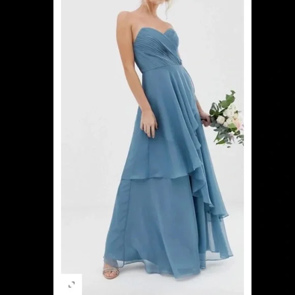 ASOS | Dresses | Asos Maxi Bandeau Dress With Soft Layered Skirt | Poshmark